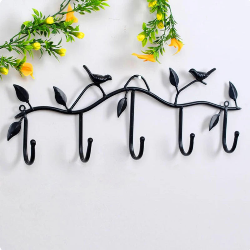 Birds Metal Pared Coat Rack and Hat Rack Multi-Function Mounted Hook Hangers For Livingroom Dormitorio Decorative Hook Up Floor