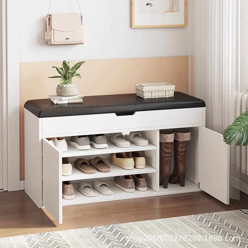 Multifunctional Shoe Bench Storage Stool, Entryway Hallway Organizer  Easy Assembly Moderno Entry Bench for Salón Dormitorio