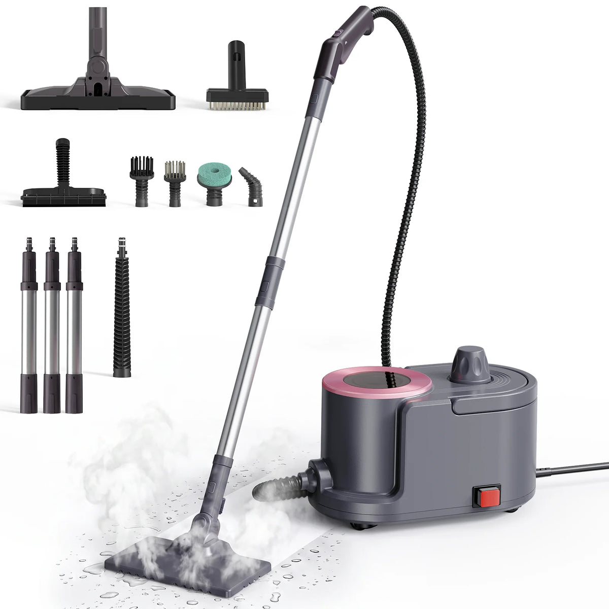 TaskStar Handheld Steam Cleaner High Temperature Sterilization Hogar Cleaning Kit 1500W Pressure Jet Washer Machine with 16.4Ft Long Power Cord for Kitchen Air Conditizer