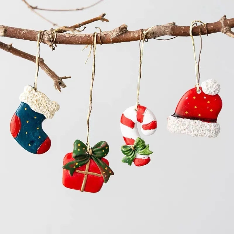 2022 Navidad Árbol Decoraciones Navidad Resin Pendant Adornos Hogar Decor DIY Niños Toys Regalos DIY Handmade Jewelry