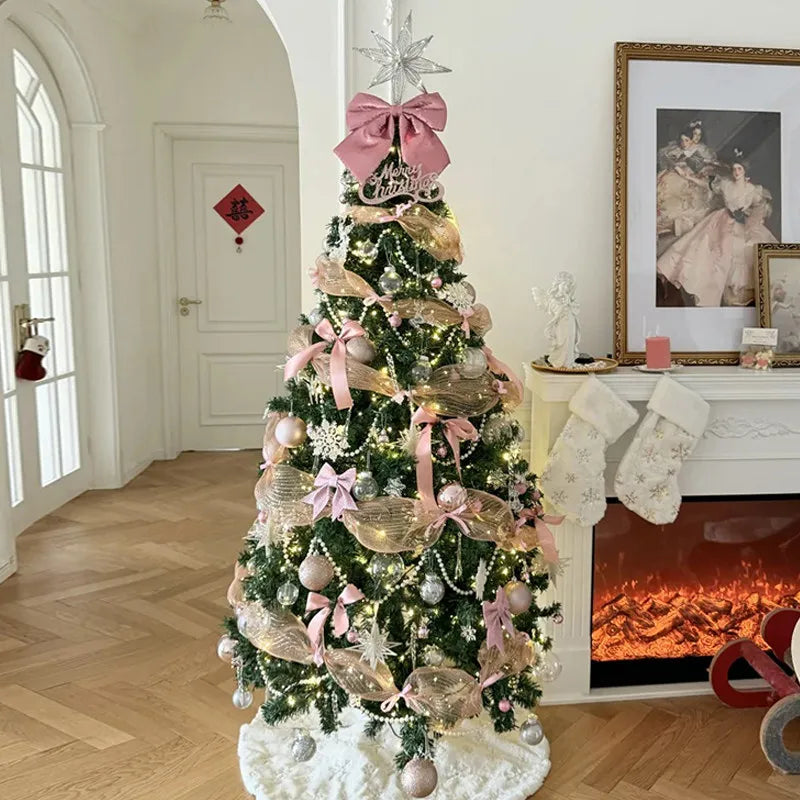 Navidad Árbol De sobremesa Decor DIY Pink Adorno Set for the Salón Hogar Interior Festivo Decoración Navidad Fiesta Uso